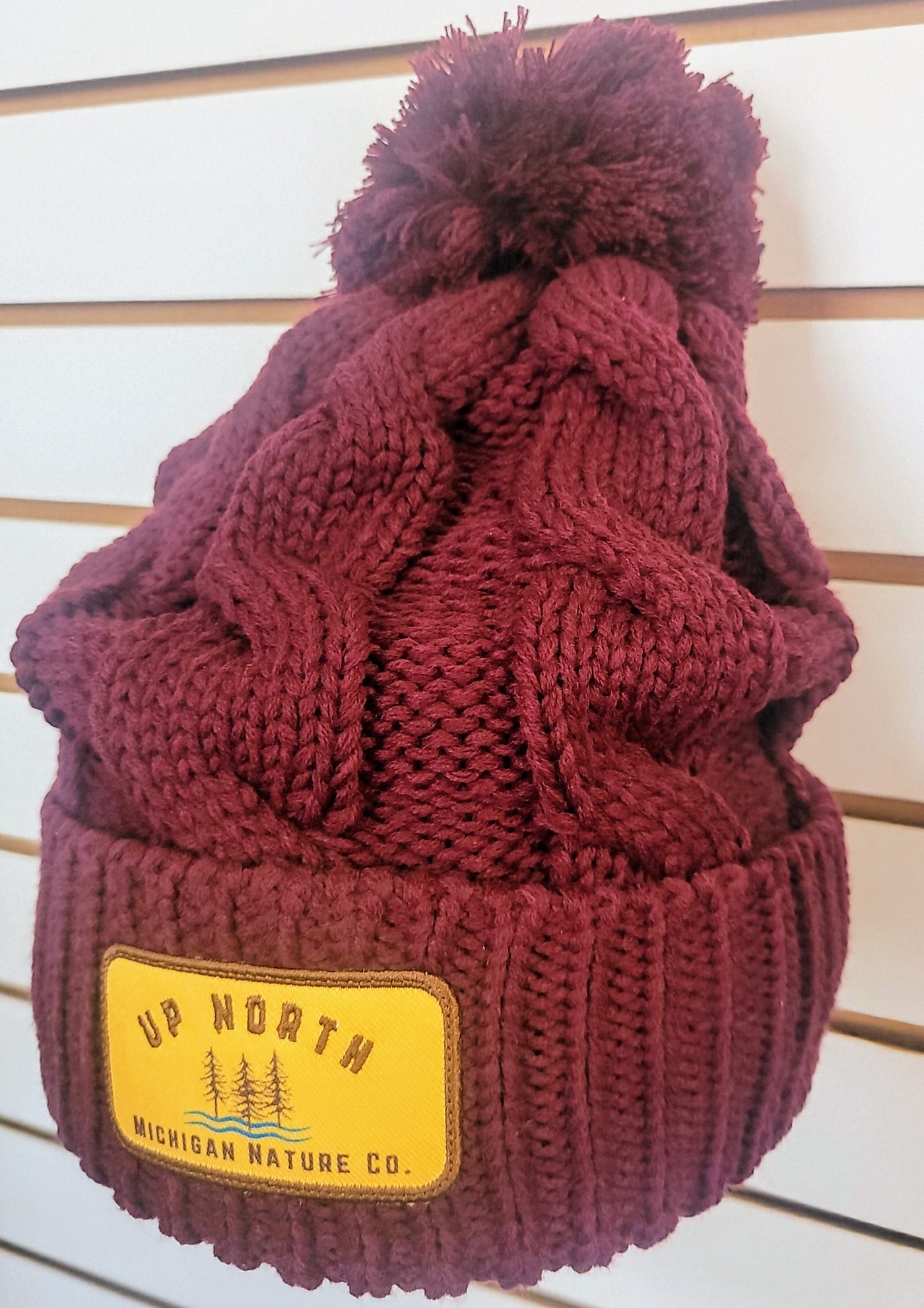 Pom Cable Knit Beanie