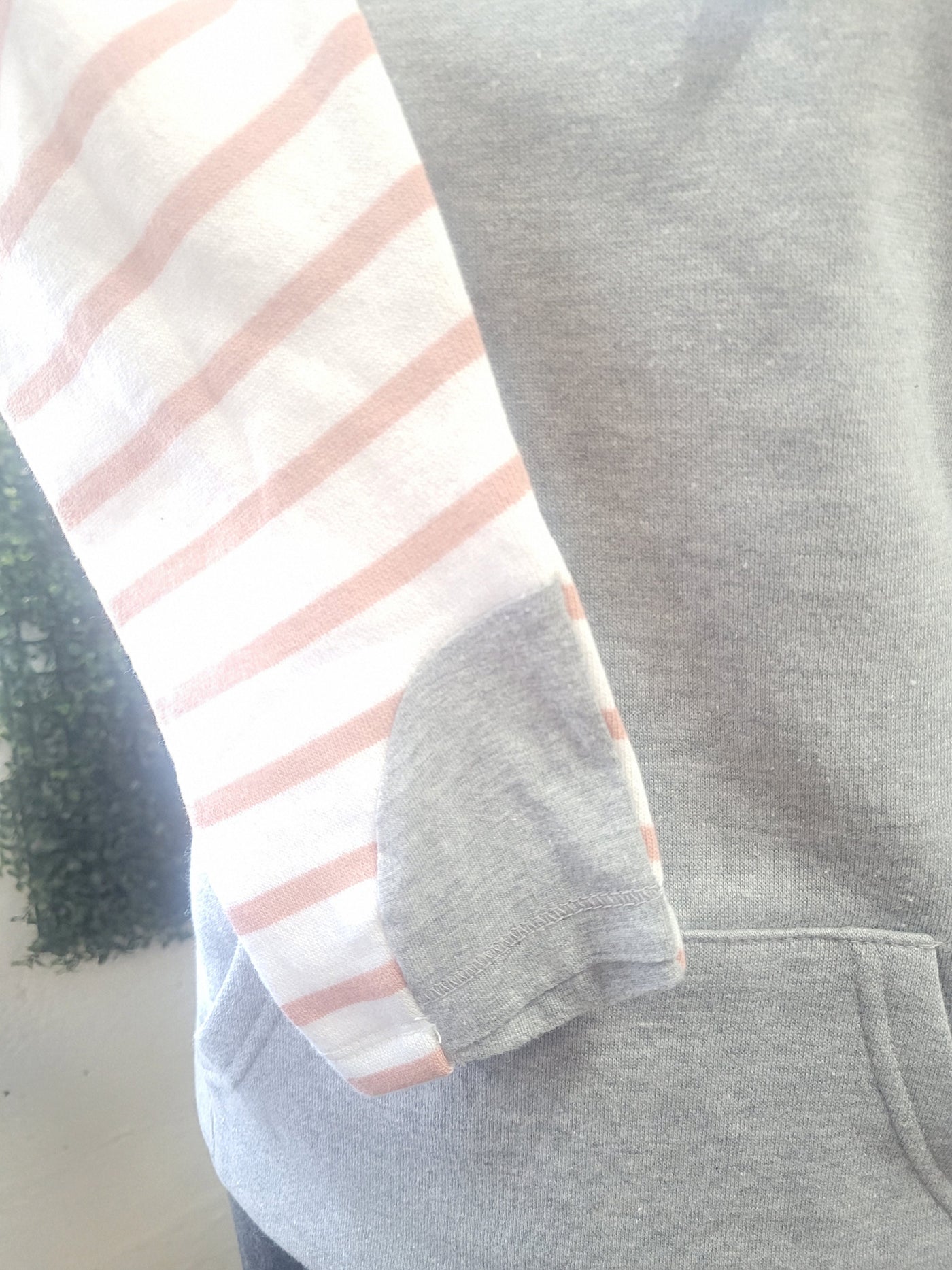 Ladies Stripe Double Hood Pullover